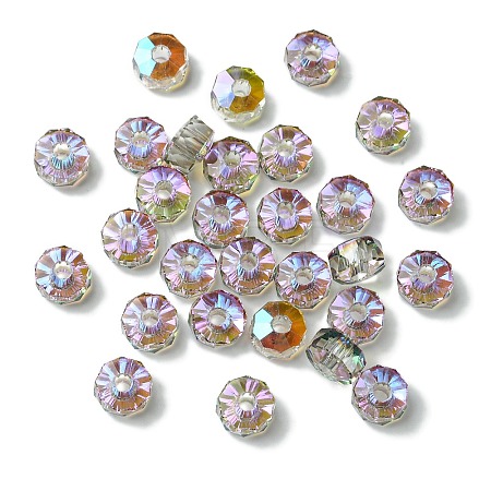 Transparent Electroplate Glass Beads GLAA-K064-10A-HR01-1