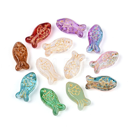 Baking Paint Transparent Glass Beads DGLA-N018-31-1
