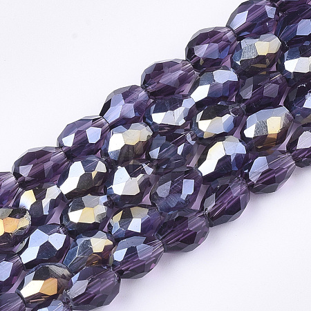 Electroplate Glass Beads Strands EGLA-T013-05G-1
