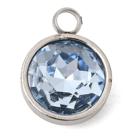 Birthstone Theme March 304 Stainless Steel Pendants STAS-G082-17P-03-1