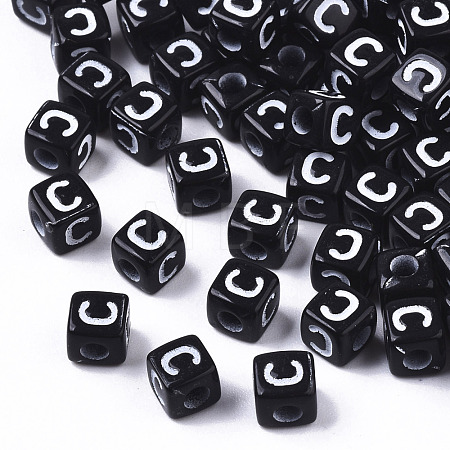 Opaque Acrylic Beads X-SACR-N002-01C-1-1