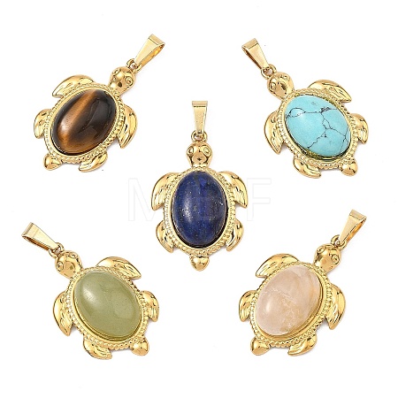 Natural & Synthetic Mixed Stone Pendants PALLOY-JF05695-01-1
