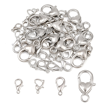 40Pcs 4 Styles Zinc Alloy Lobster Claw Clasps FIND-YW0012-93-1