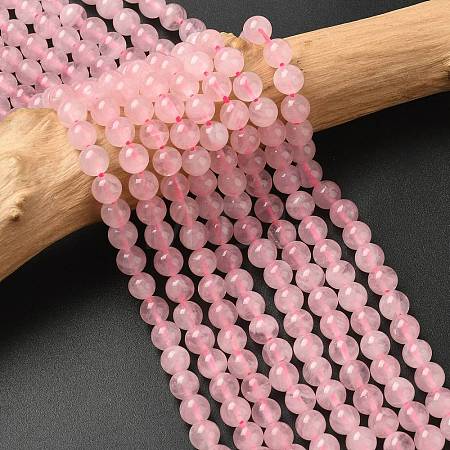 Pink Color Natural Madagascar Rose Quartz Beads Strands G-D654-6mm-1