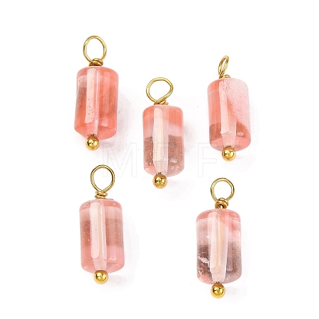Cherry Quartz Glass Cloumn Pendants STAS-H221-04G-03-1