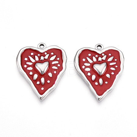 304 Stainless Steel Pendants STAS-N108-21B-P-1