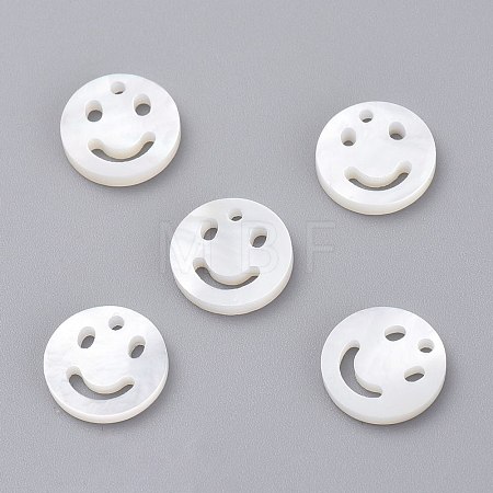 Natural White Shell Mother of Pearl Shell Charms SSHEL-L018-002-1