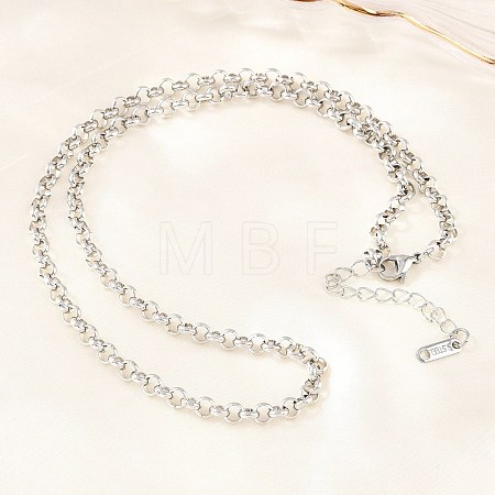 5MM 304 Stainless Steel Rolo Chain Necklaces for Men Women NJEW-H093-07B-P-1