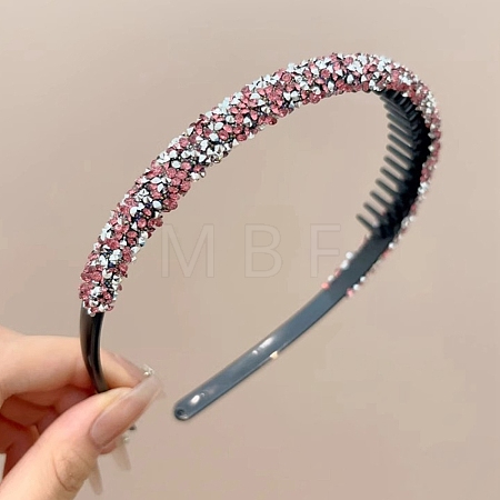 Plastic Rhinestone Hair Bands OHAR-B007-04C-1