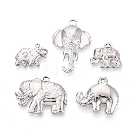 5Pcs 304 Stainless Steel Pendants STAS-T075-18P-1