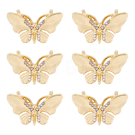 Butterfly Alloy Rhinestone Brooches for Backpack Clothes JEWB-WH0010-145-1