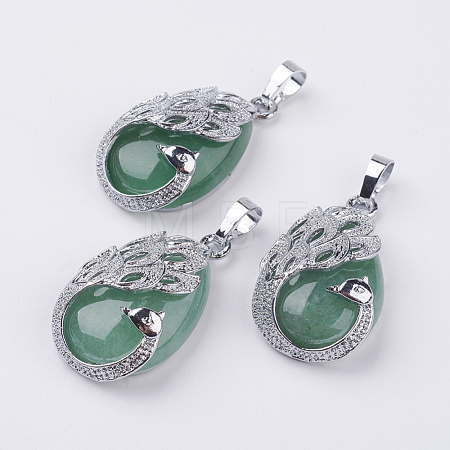 Natural Green Aventurine Pendants G-E442-04M-1