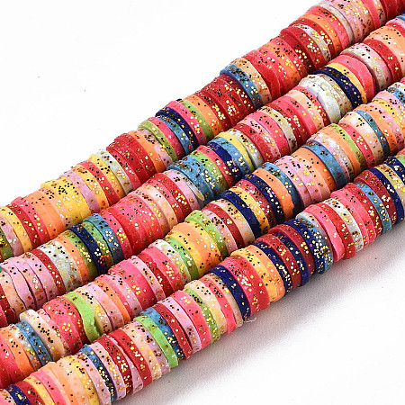 Handmade Polymer Clay Beads Strand CLAY-T018-04D-1