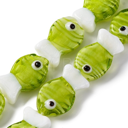 Handmade Lampwork Beads Strands LAMP-G154-07O-1