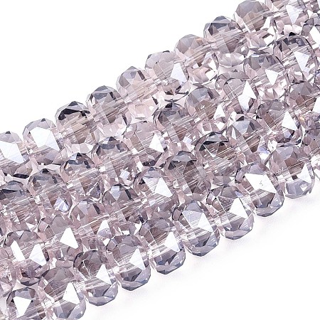 Electroplate Transparent Glass Beads Strands EGLA-N022-04A-D15-1