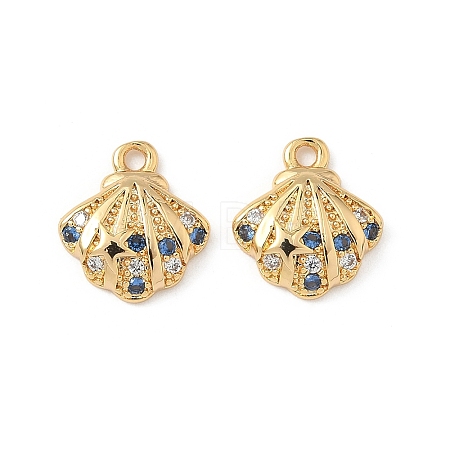 Brass Micro Pave Cubic Zirconia Charms KK-C099-01D-G-1