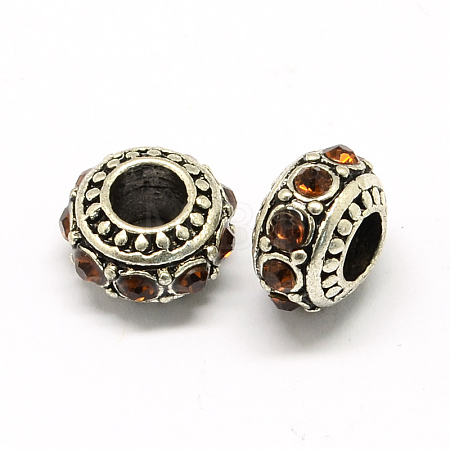 Alloy Rhinestone European Beads MPDL-R036-01B-1