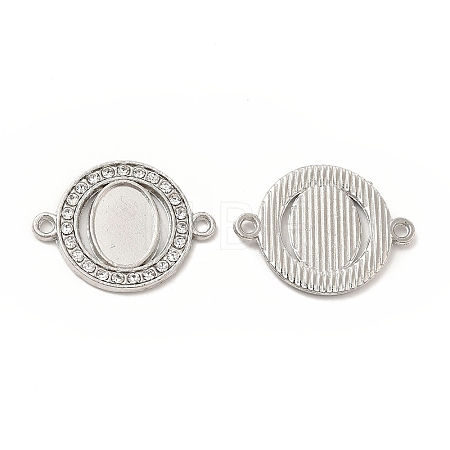 Alloy Cabochon Connector Settings with Crystal Rhinestone FIND-H039-03P-1