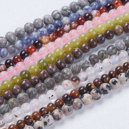 Natural Mixed Gemstone Beads Strands G-G151-4mm-M1-1