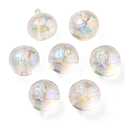 UV Plating Rainbow Iridescent Acrylic Beads OACR-A014-02A-1