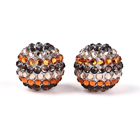 Acrylic with Resin Rhinestone Beads OACR-T030-21C-1