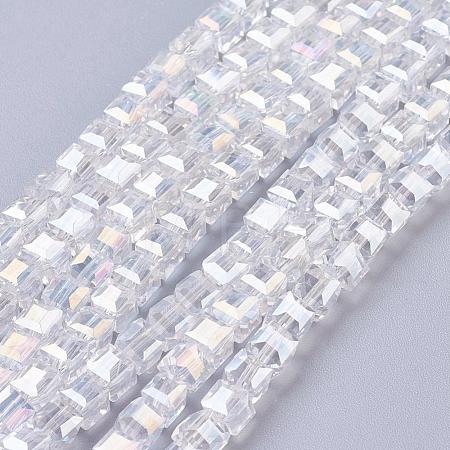 Electroplate Glass Beads Strands EGLA-D018-4x4mm-01-1