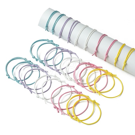 30Pcs 5 Color Adjustable Waxed Polyester Braided Cord Bracelets BJEW-FZ00016-1
