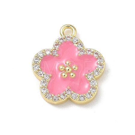 Brass Micro Pave Clear Cubic Zirconia and Enamel Pendants KK-A300-18D-1
