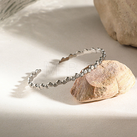 304 Stainless Steel Cuff Bangles for Women LS-BJEW-H635-01P-1