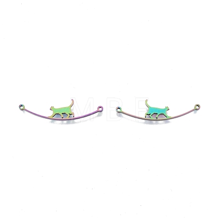 Rack Plating 201 Stainless Steel Connector Charms STAS-N098-094M-1