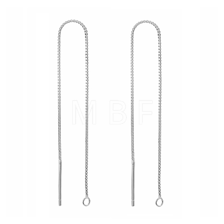 Anti-Tarnish Rhodium Plated 925 Sterling Silver Stud Earring Findings STER-E051-C-01P-1