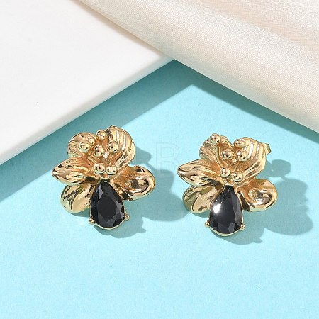 Valentine's Day 304 Stainless Steel Cubic Zirconia Stud Earrings for Women EJEW-F411-01G-01-1