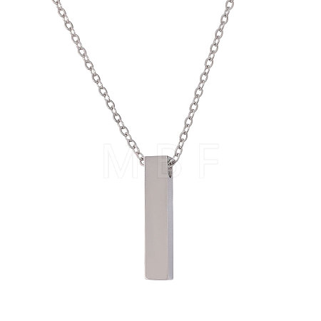 304 Stainless Steel Rectangle Pendant Urn Ashes Necklaces NJEW-WH0036-031P-1