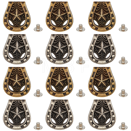 12Pcs 2 Colors Luggage Leather Belt Alloy Craft Solid Screw Rivets MOST-CL0001-01-1