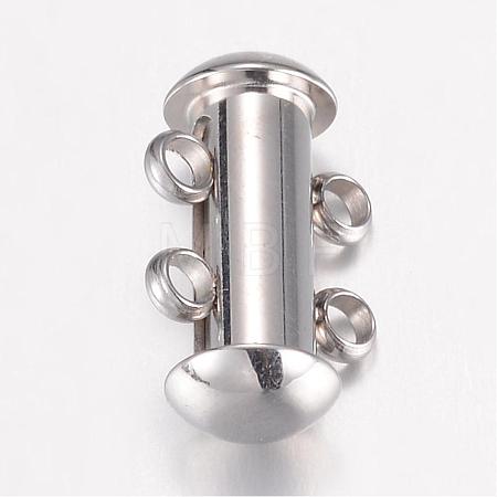 Tarnish Resistant 304 Stainless Steel Slide Lock Clasps STAS-G071-51P-1