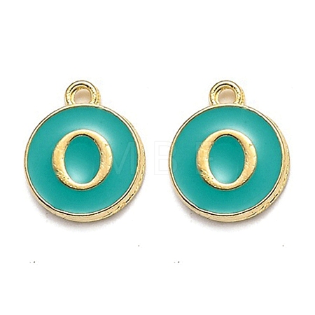 Golden Plated Alloy Enamel Charms ENAM-Q437-15O-1