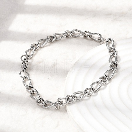 201 Stainless Steel Figaro Chain Bracelets STAS-T077-04P-1