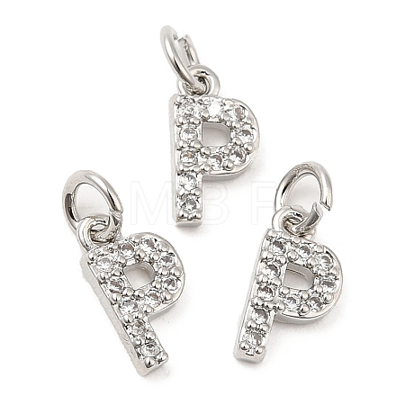 Brass Micro Pave Grade AAA Cubic Zirconia Charms ZIRC-P067-11P-P-NR-1