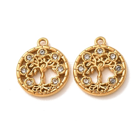 304 Stainless Steel Rhinestone Pendants RB-CBA5CCB-04G-1