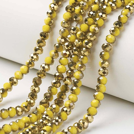 Electroplate Opaque Glass Beads Strands EGLA-A034-P4mm-O06-1