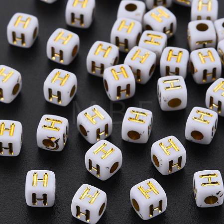 Opaque White Acrylic Beads MACR-Q242-010H-1