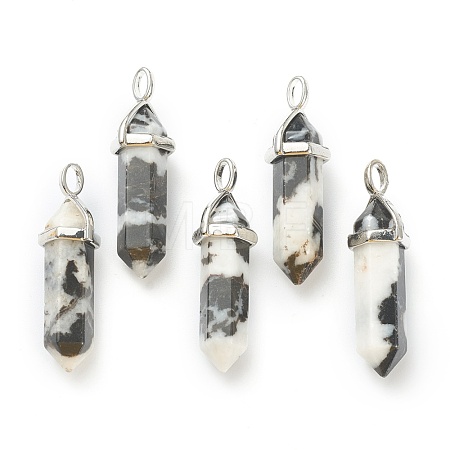 Natural Zebra Jasper Pointed Pendants G-M378-01P-A27-1