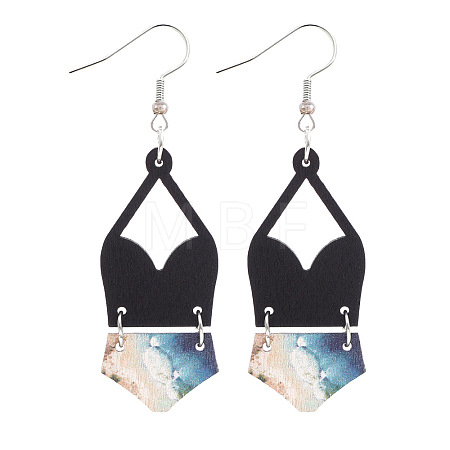 Alloy with Imitation Leather Dangle Earrings FS-WG30D02-22-1