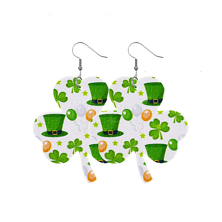 Saint Patrick's Day Imitation Leather Dangle Earrings FS-WG4E1C6-04-1