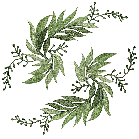 2Pcs 2 Styles Flower Computerized Embroidery Cloth Iron on Sew on Patches DIY-GF0014-67-1