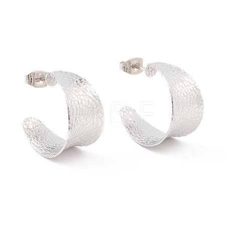 Non-Tarnish 304 Stainless Steel Chunky C-shape Stud Earrings EJEW-P198-12P-1