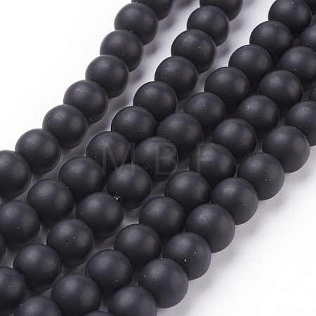Synthetic Black Stone Beads Strands G508-1-1