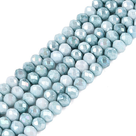 Anti-Tarnish Electroplate Rondelle Glass Beads Strands EGLA-T021-3mm-17-03-1