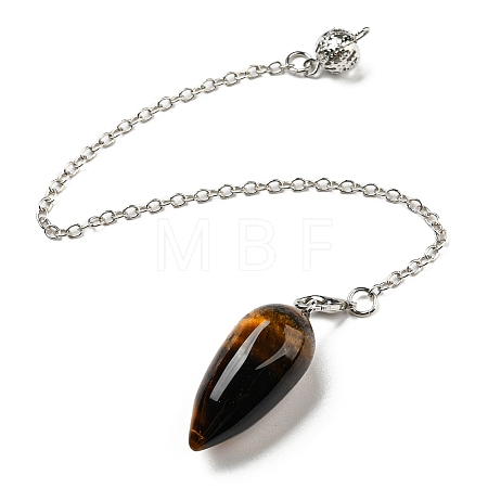 Natural Tiger Eye Bullet Charm G-Q1002-07P-09-1