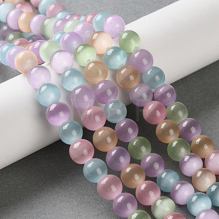 Cat Eye Beads Strands X-CE-P004-A-8mm-1
